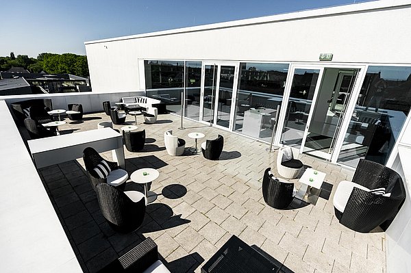 Terrasse der Skylobby des Theaters Gütersloh | Kultur Räume Gütersloh